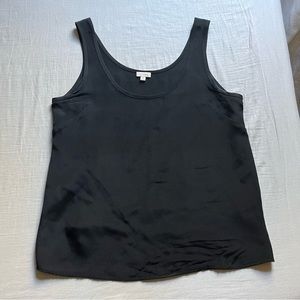 Cuyana black silk tank top